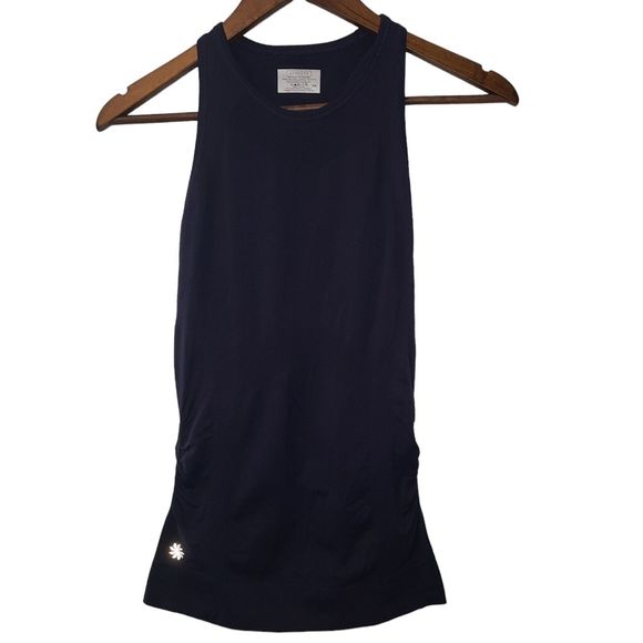 Athleta Blue Rouched Side Sleeveless Athletic Tank Womens XS - Picture 1 of 5